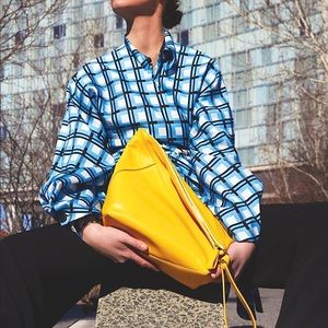 DVF Origami Wristlet Clutch Handbag Soleil Yellow